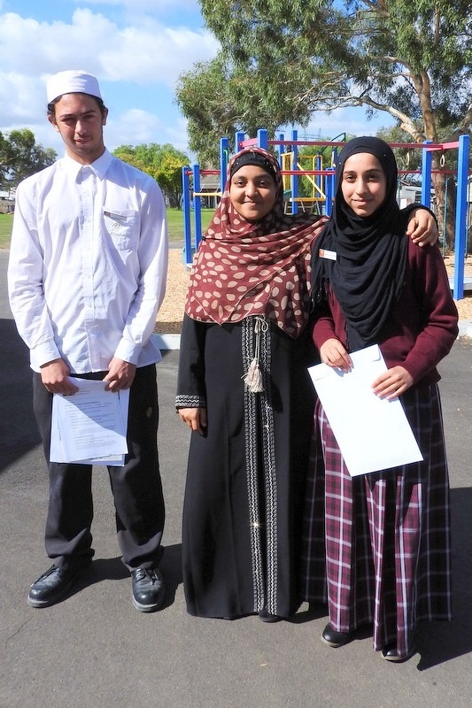 Our 2016 School Captains with former Captain Amnah Arain (centre)