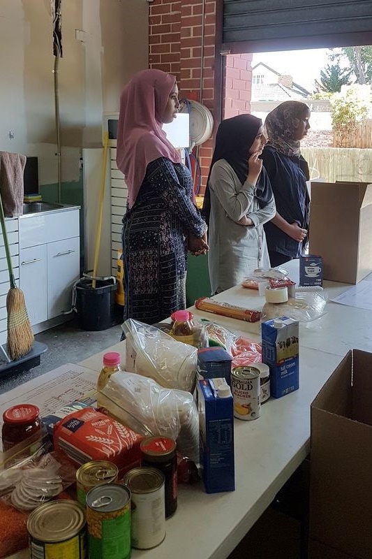 SRC Girls Volunteering for Halal Food Bank