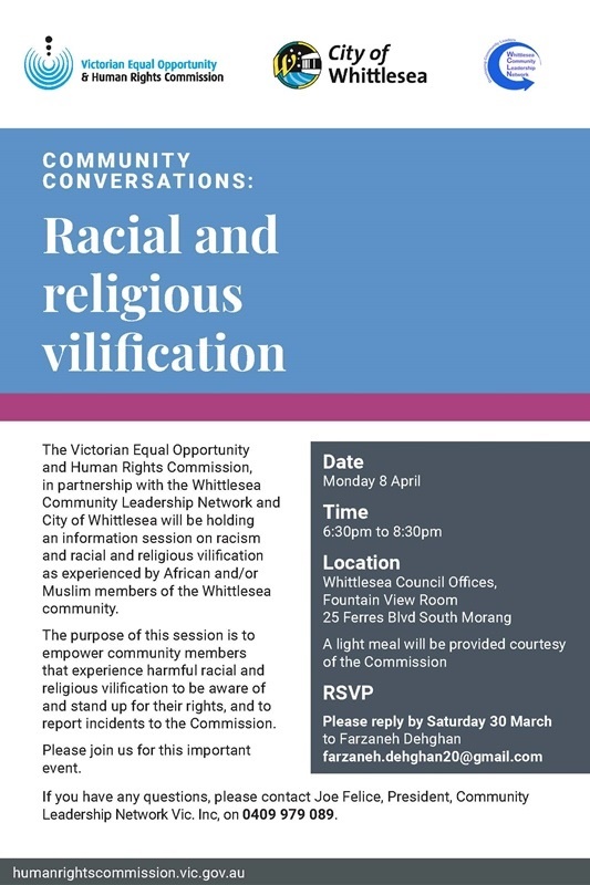 Racial and Religious Vilification Forum