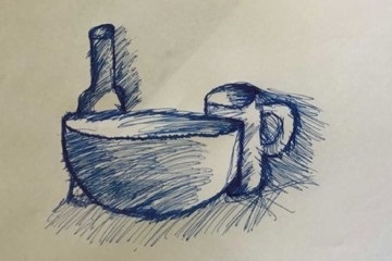 Still life drawing by Ezaan Khan, Year 7G1