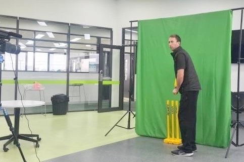 Teachers  using Green Screen for digital content