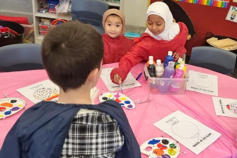 Year 1s celebrating their 100th Day of School