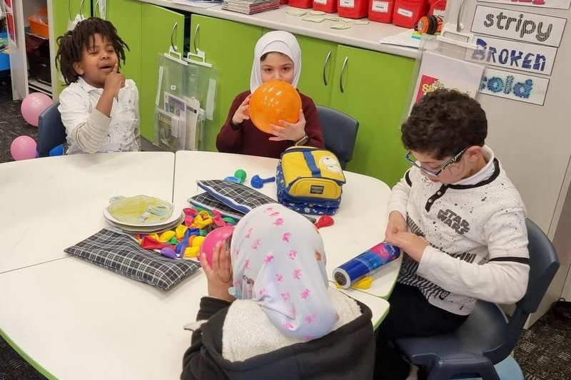 Year 1s celebrating their 100th Day of School