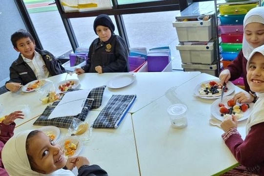 Year 1s celebrating their 100th Day of School