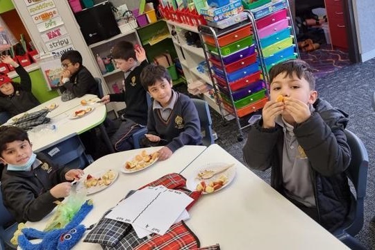 Year 1s celebrating their 100th Day of School