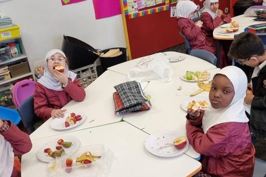 Year 1s celebrating their 100th Day of School