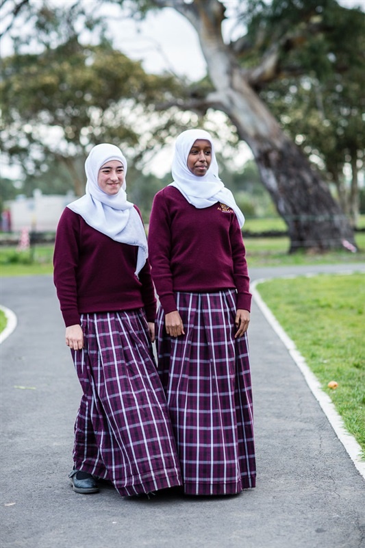 Senior Girls School Uniform: Skirt and Jumper with White Scarf