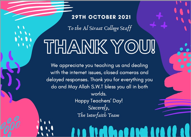 Happy World Teachers Day 2021 News From Al Siraat College