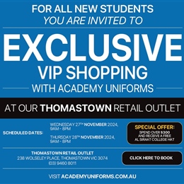 VIP School Uniform Shopping Event: 27th & 28th November