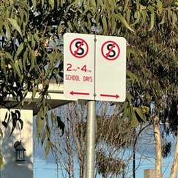 New No Parking Signs Around School Area