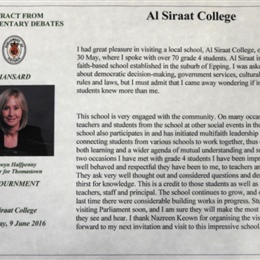Al Siraat Recognised in the Victorian Parliament