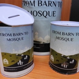 Barn to Mosque Charity Tins Handed Out