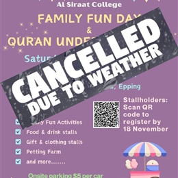 Family Fun Day: CANCELLED due to Expected Bad Weather