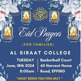 18 June: Eid Prayers at Al Siraat