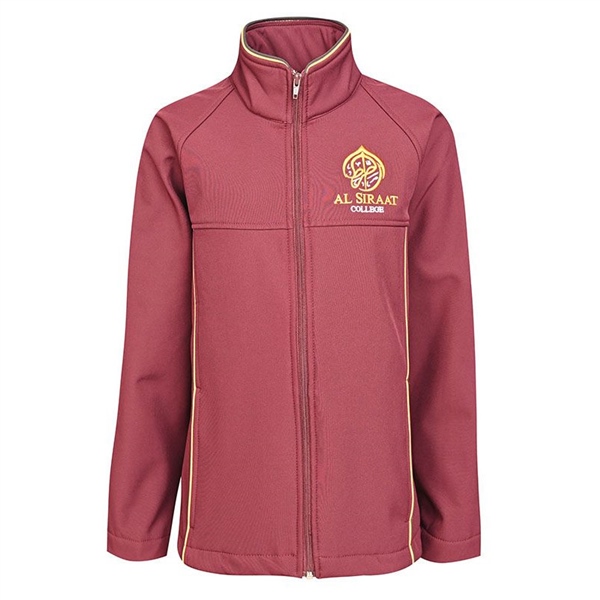 Maroon soft shell jacket for girls