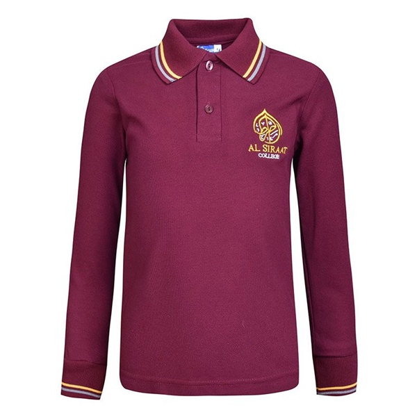 Maroon long sleeve polo for girls