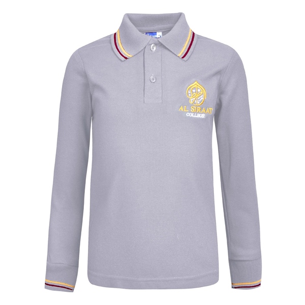 Grey long sleeve polo for boys